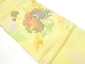 ふくれ織花模様織出し名古屋帯